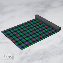 ScotsTee Shop Scottish Urquhart Broad Red Ancient Clan Tartan Rubber Yoga Mat