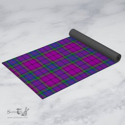 ScotsTee Shop Scottish Wardlaw Modern Clan Tartan Rubber Yoga Mat