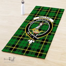 ScotsTee Shop Scottish Wallace Hunting Green Clan Crest Tartan Rubber Yoga Mat