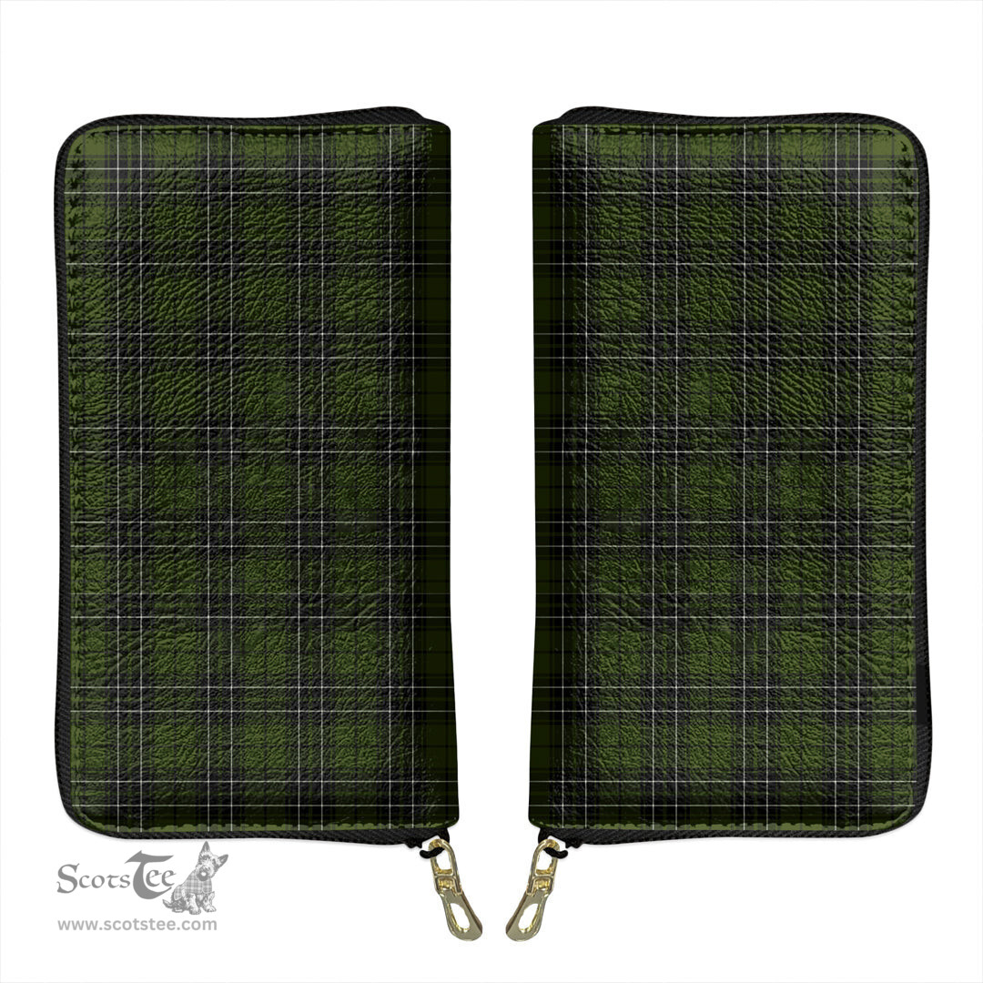 Scottish MacLean Hunting Clan Tartan Leather Clutch Purse
