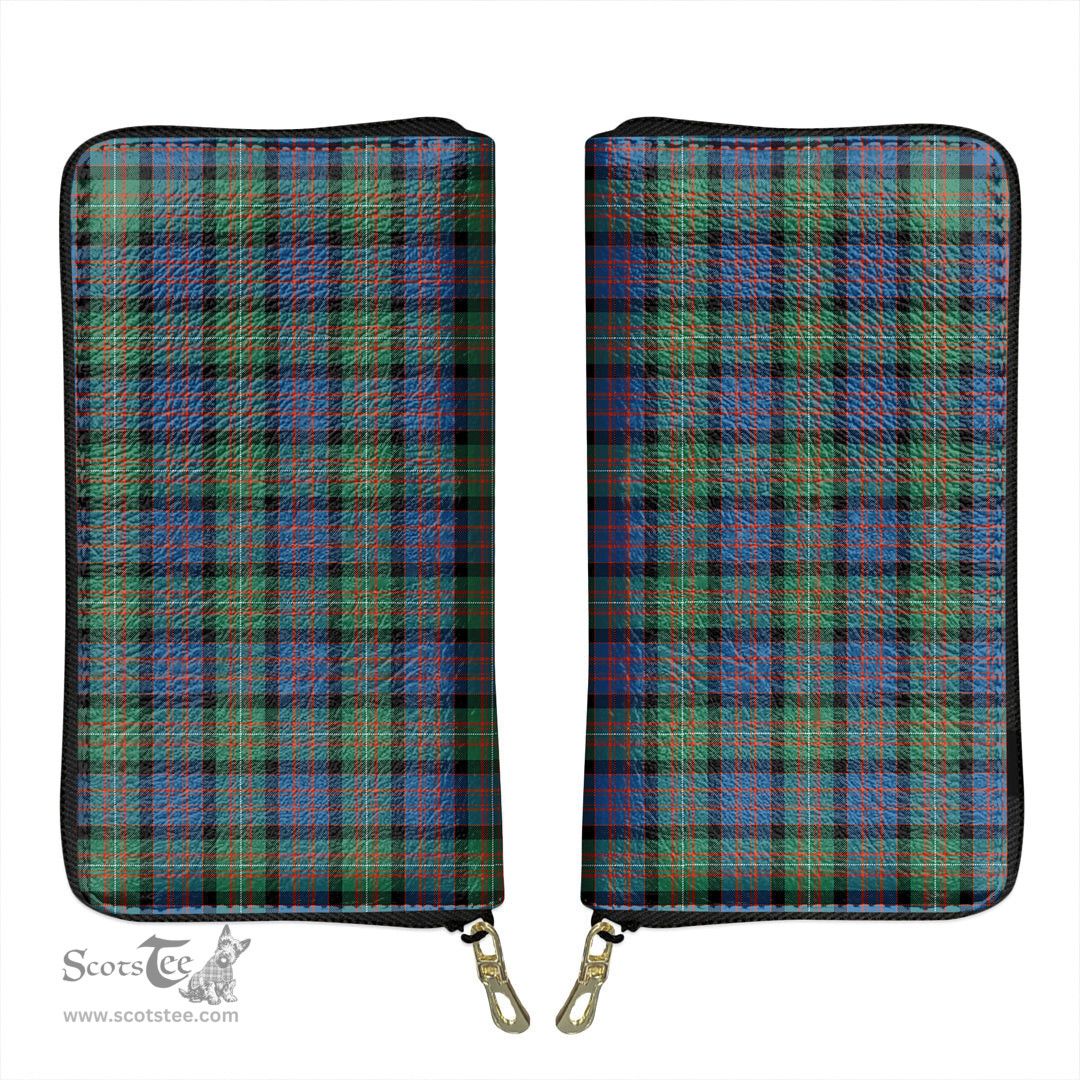 Scottish MacDonnell of Glengarry Ancient Clan Tartan Leather Clutch Purse