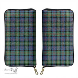 Scottish MacDonnell of Glengarry Ancient Clan Tartan Leather Clutch Purse