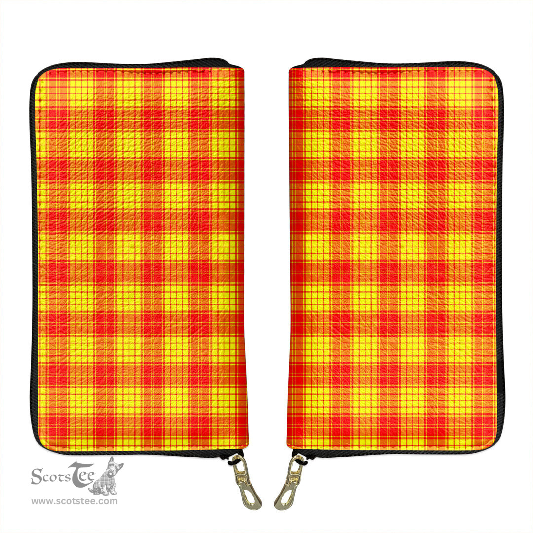 Scottish MacLeod of Raasay Clan Tartan Leather Clutch Purse