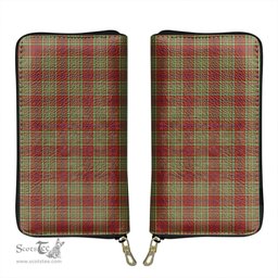 Scottish MacGillivray Hunting Ancient Clan Tartan Leather Clutch Purse