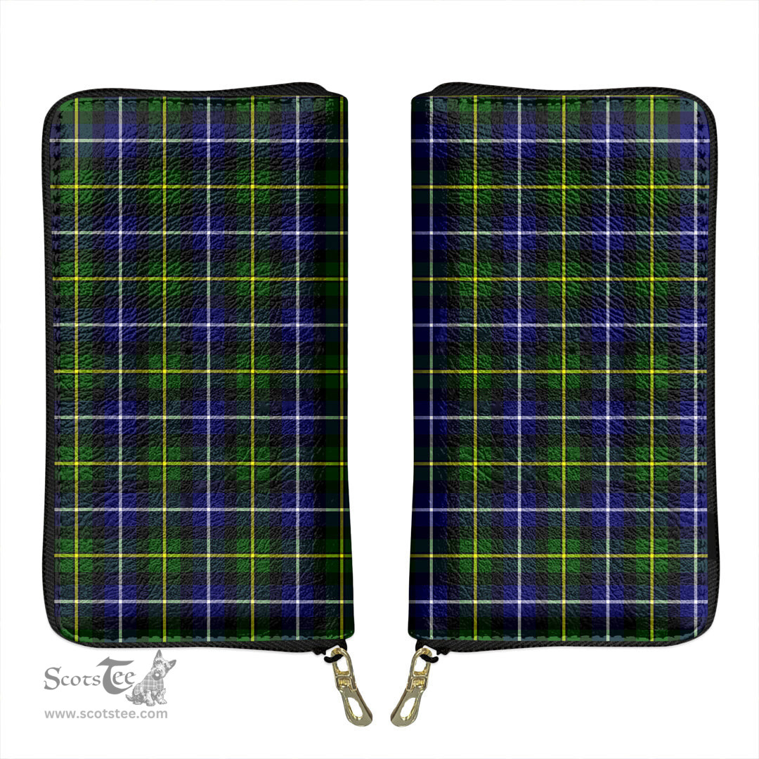 Scottish MacNeill of Barra Modern Clan Tartan Leather Clutch Purse