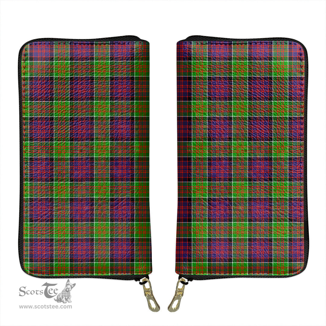 Scottish MacDonald of Clanranald Clan Tartan Leather Clutch Purse