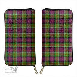 Scottish MacDonald of Clanranald Clan Tartan Leather Clutch Purse