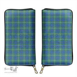 Scottish MacIntyre Hunting Ancient Clan Tartan Leather Clutch Purse