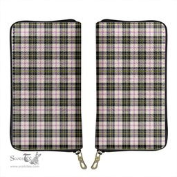 Scottish MacPherson Dress Ancient Clan Tartan Leather Clutch Purse