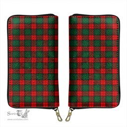 Scottish Stewart Atholl Modern Clan Tartan Leather Clutch Purse
