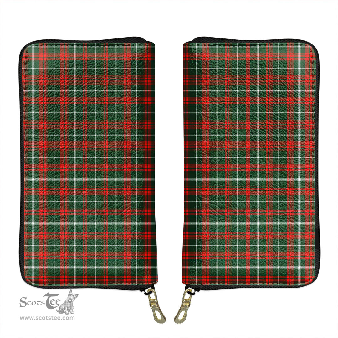 Scottish Prince of Wales Clan Tartan Leather Clutch Purse