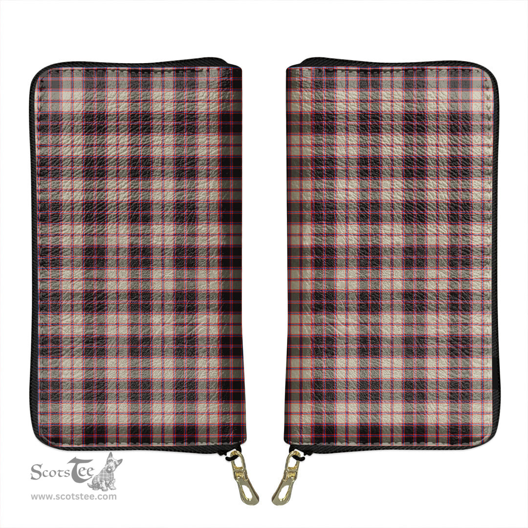 Scottish MacPherson Hunting Ancient Clan Tartan Leather Clutch Purse