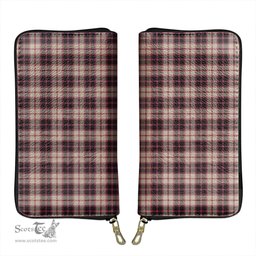 Scottish MacPherson Hunting Ancient Clan Tartan Leather Clutch Purse