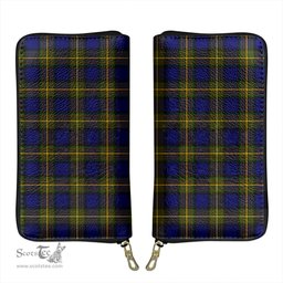Scottish More (Muir) Clan Tartan Leather Clutch Purse