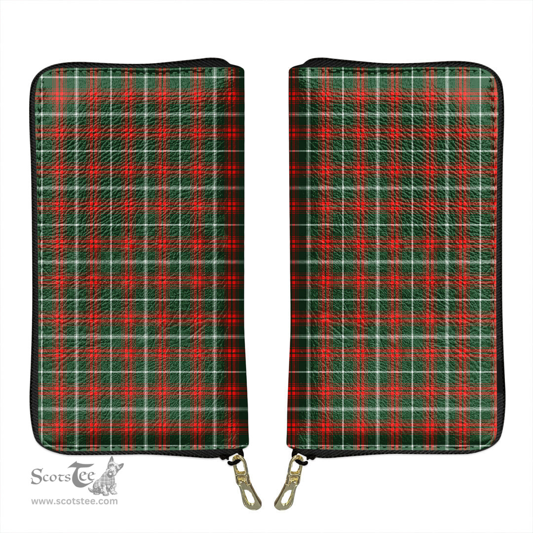 Scottish Princess Margaret Clan Tartan Leather Clutch Purse