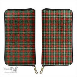 Scottish Princess Margaret Clan Tartan Leather Clutch Purse