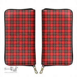Scottish Stuart of Bute Clan Tartan Leather Clutch Purse