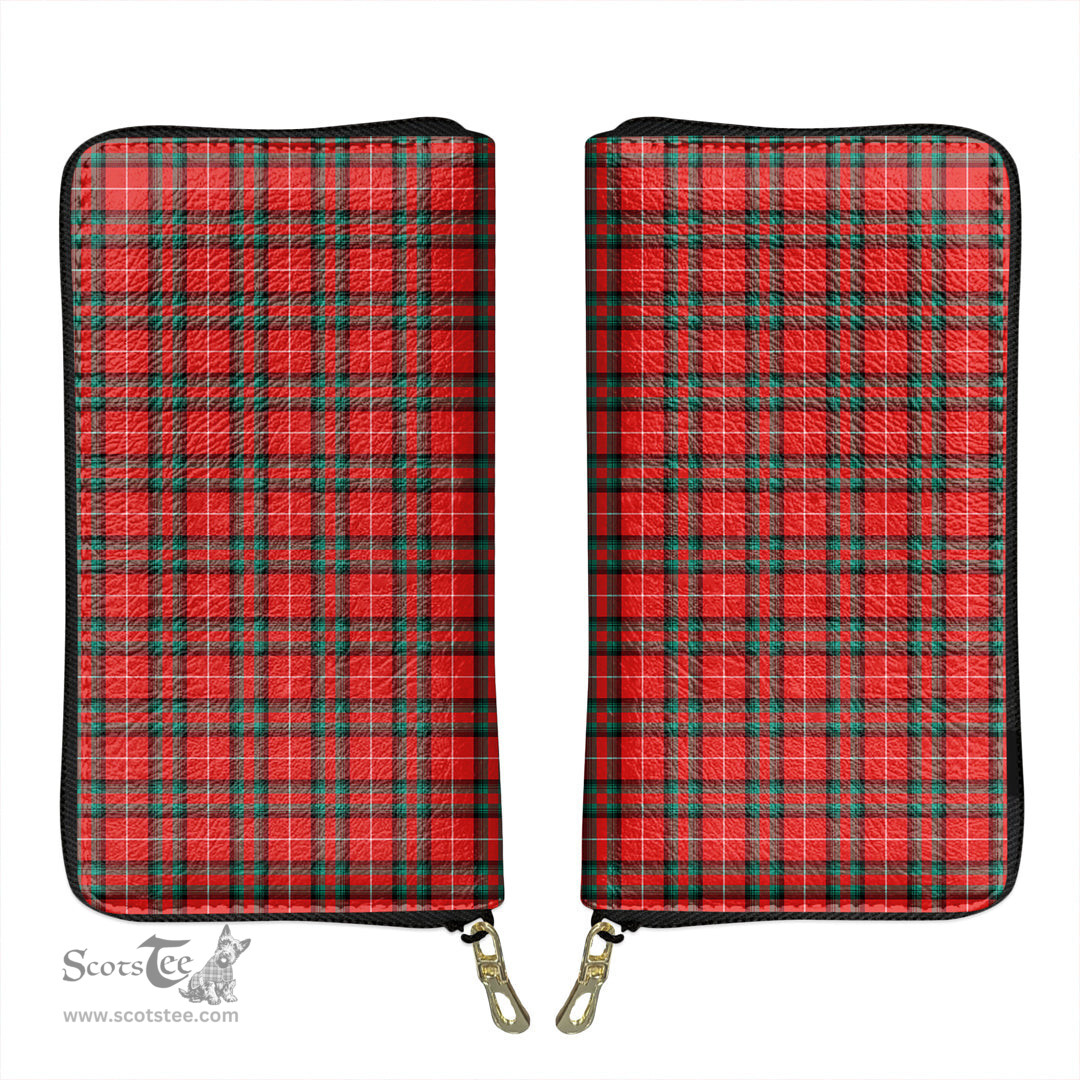 Scottish Stuart of Bute Clan Tartan Leather Clutch Purse