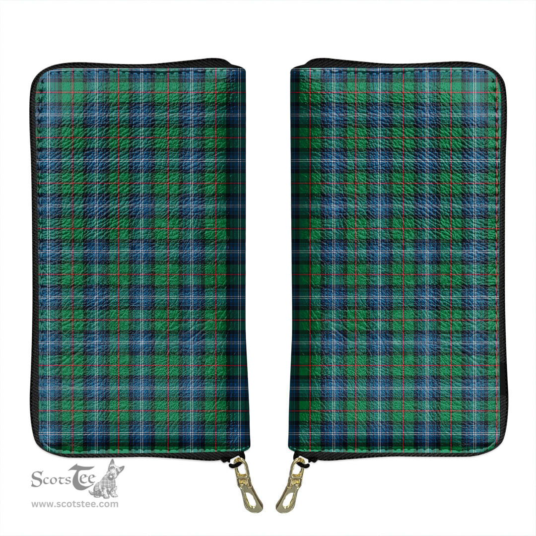 Scottish Urquhart Ancient Clan Tartan Leather Clutch Purse