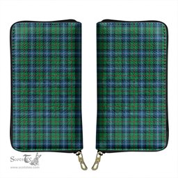 Scottish Urquhart Ancient Clan Tartan Leather Clutch Purse