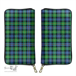 Scottish Murray of Atholl Ancient Clan Tartan Leather Clutch Purse