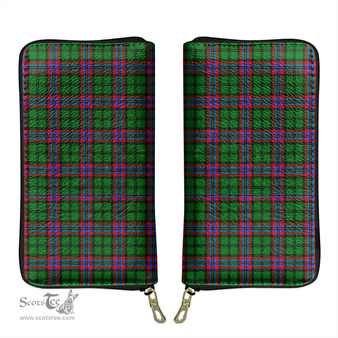 Scottish McGeachie Clan Tartan Leather Clutch Purse