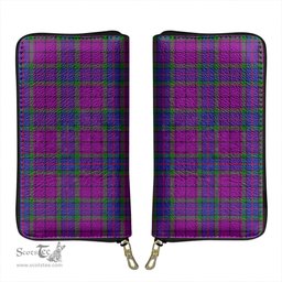 Scottish Wardlaw Modern Clan Tartan Leather Clutch Purse