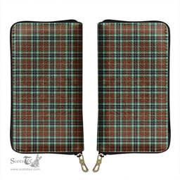 Scottish Thomson Hunting Modern Clan Tartan Leather Clutch Purse