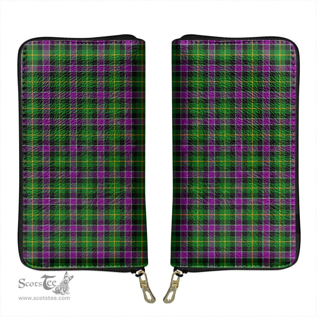 Scottish Selkirk Clan Tartan Leather Clutch Purse