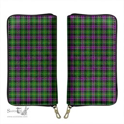 Scottish Selkirk Clan Tartan Leather Clutch Purse