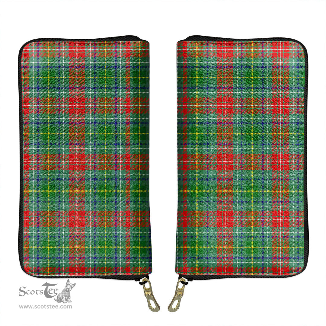 Scottish Muirhead Clan Tartan Leather Clutch Purse