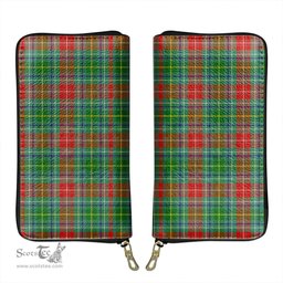 Scottish Muirhead Clan Tartan Leather Clutch Purse
