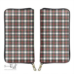 Scottish Stewart Dress Ancient Clan Tartan Leather Clutch Purse