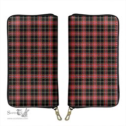 Scottish Norwegian Night Clan Tartan Leather Clutch Purse