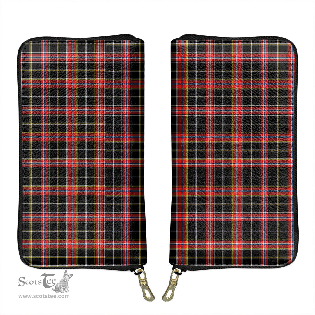 Scottish Norwegian Night Clan Tartan Leather Clutch Purse