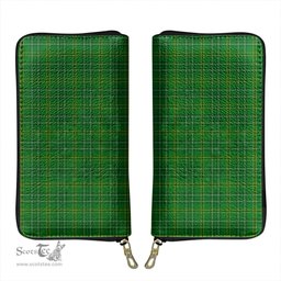 Scottish Wexford County Clan Tartan Leather Clutch Purse