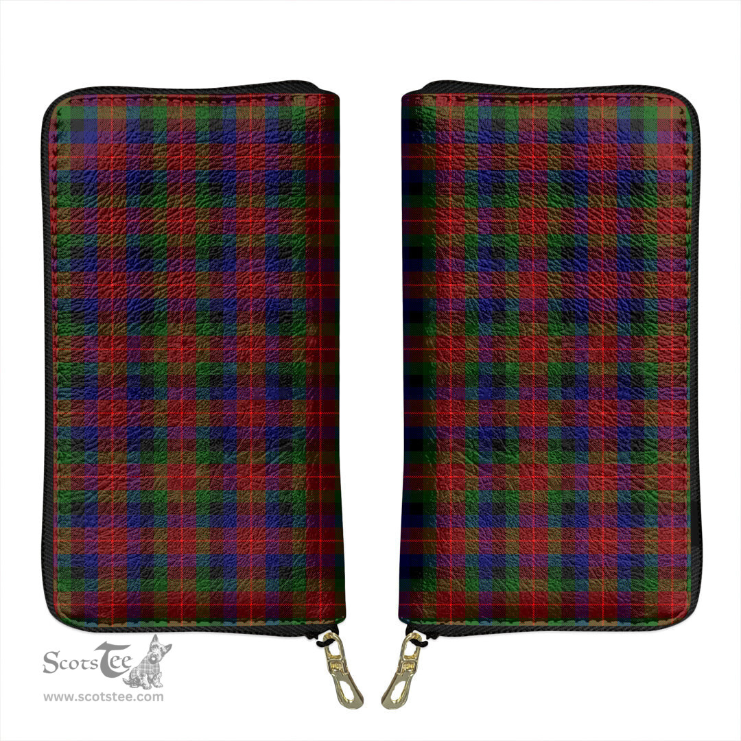 Scottish Tennant Clan Tartan Leather Clutch Purse
