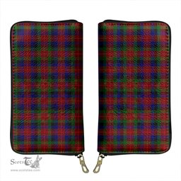 Scottish Tennant Clan Tartan Leather Clutch Purse