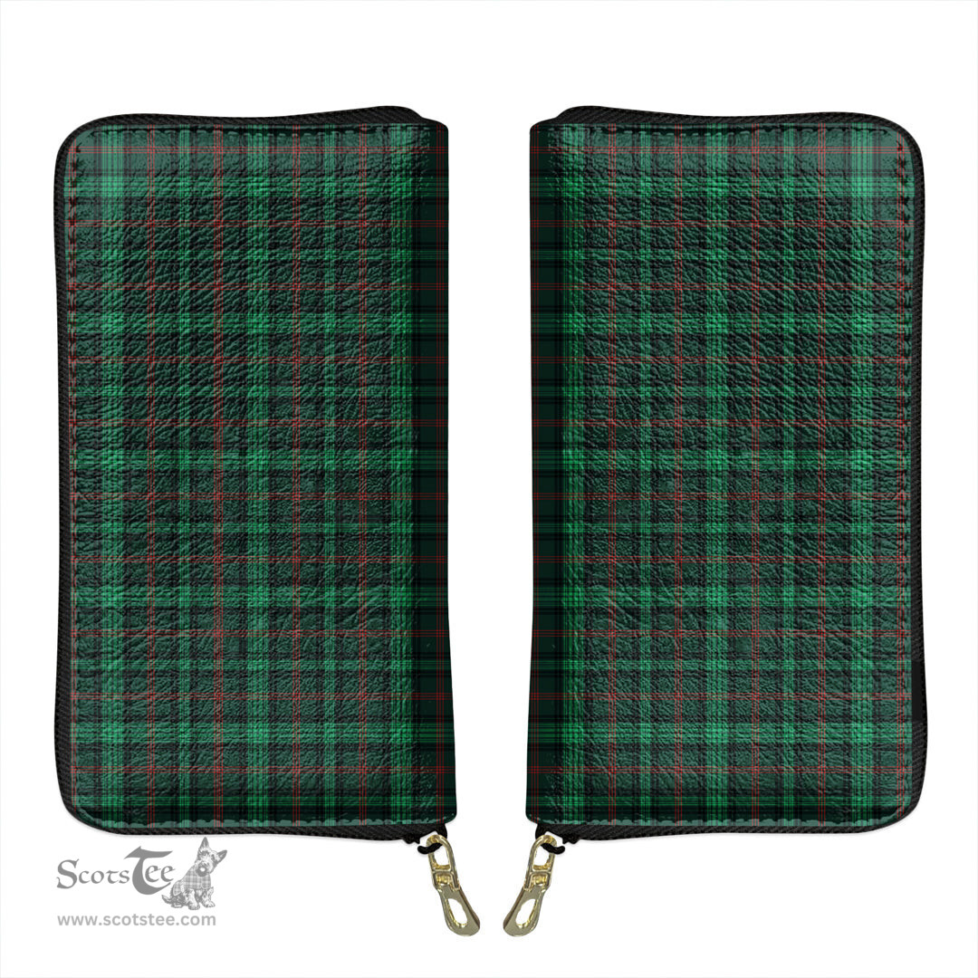 Scottish Ross Hunting Modern Clan Tartan Leather Clutch Purse