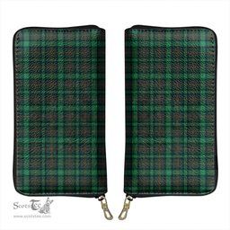 Scottish Ross Hunting Modern Clan Tartan Leather Clutch Purse