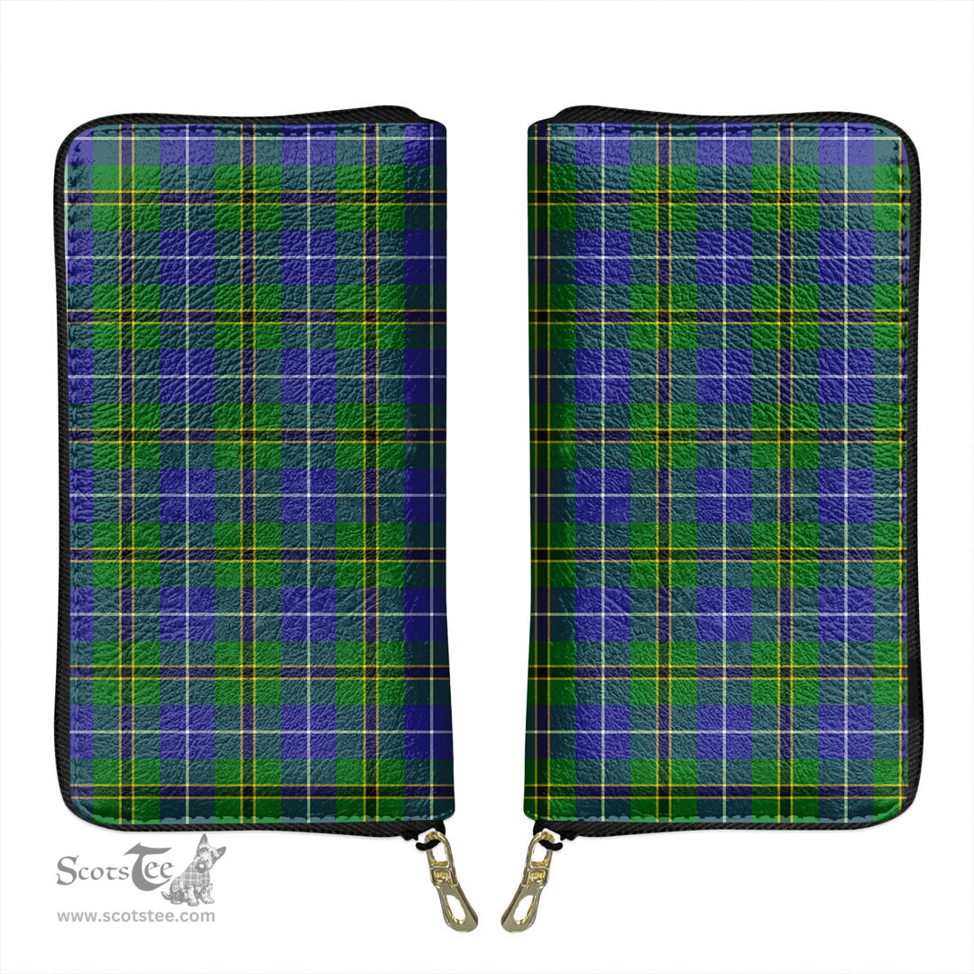 Scottish Turnbull Hunting Clan Tartan Leather Clutch Purse