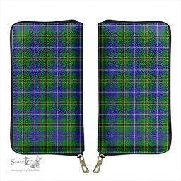 Scottish Turnbull Hunting Clan Tartan Leather Clutch Purse