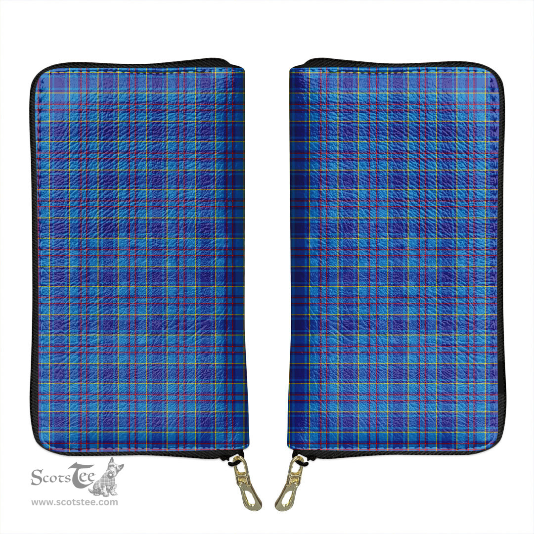 Scottish Mercer Modern Clan Tartan Leather Clutch Purse