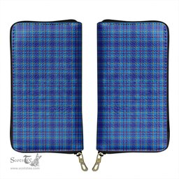 Scottish Mercer Modern Clan Tartan Leather Clutch Purse
