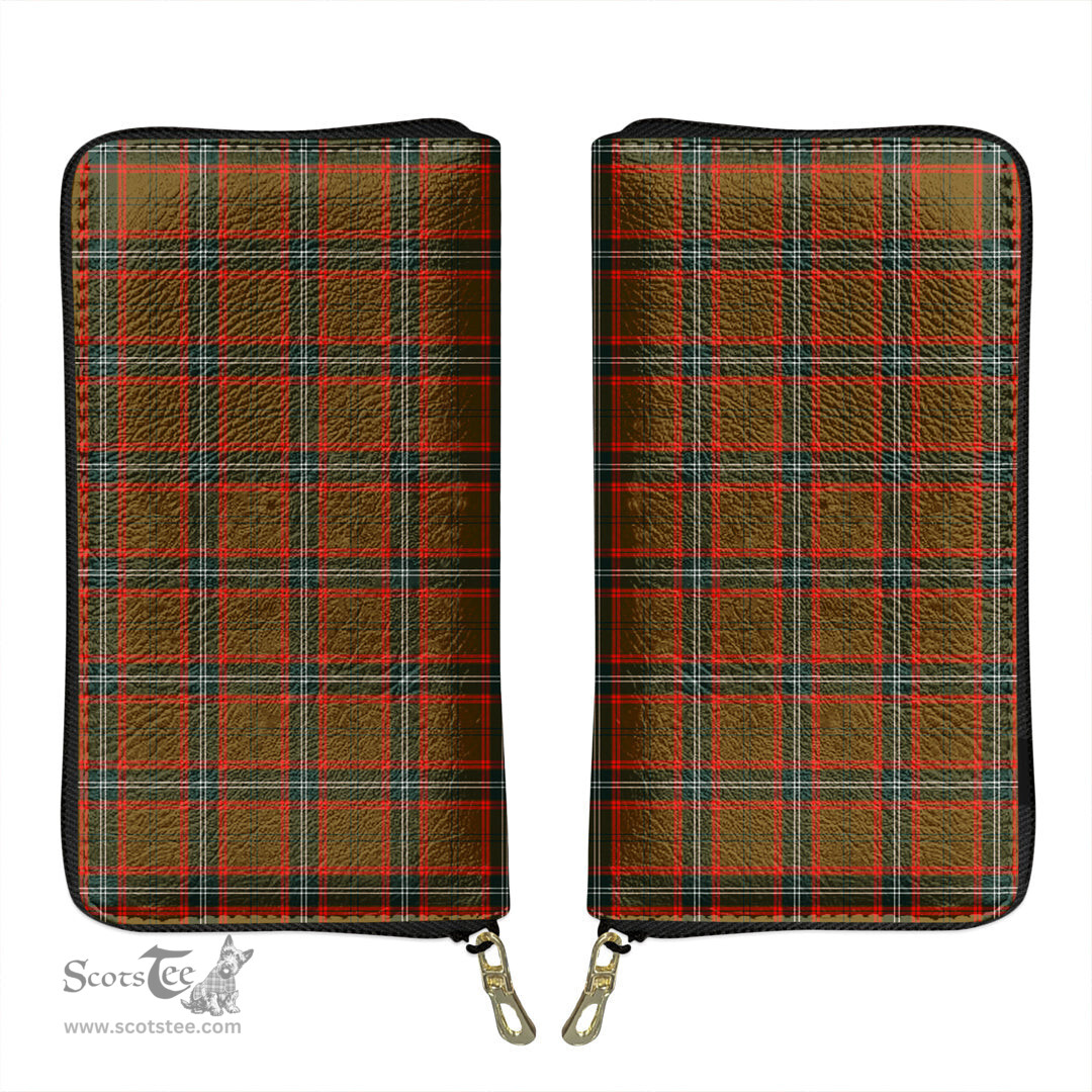 Scottish Seton Hunting Modern Clan Tartan Leather Clutch Purse