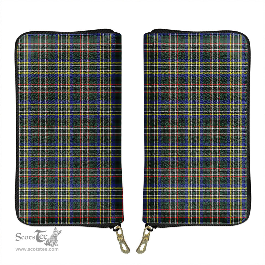 Scottish SCOTT GREEN MODERN Clan Tartan Leather Clutch Purse