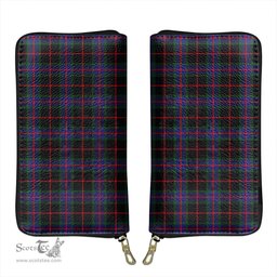 Scottish Nairn Clan Tartan Leather Clutch Purse