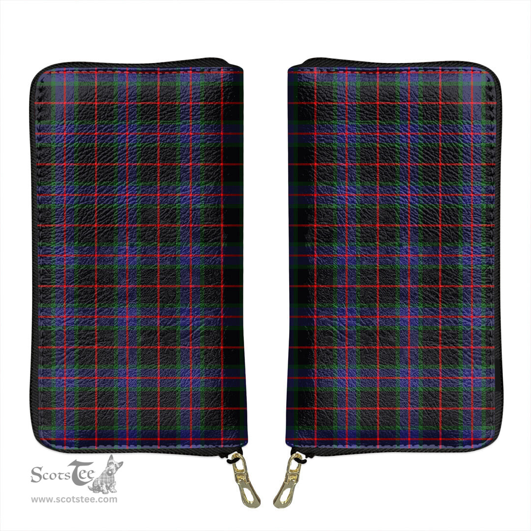 Scottish Nairn Clan Tartan Leather Clutch Purse