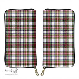 Scottish Stewart Dress Modern Clan Tartan Leather Clutch Purse