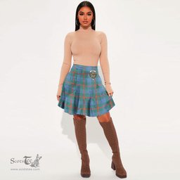 Scottish Agnew Ancient Clan Crest Tartan Womens Mini Skirt Tartan Plaid Skirt
